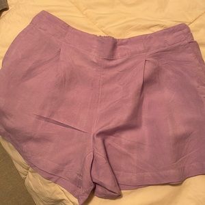 Loft purple linen shorts with pockets